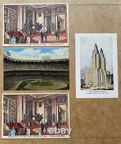 Vintage postcards NYC Yankee Stadium WALDORF-ASTORIA Empire State Building