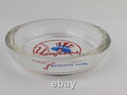 Vtg NY Yankees Stadium Club Glass Ashtray 3.5 Logo RARE MLB New York Baseball