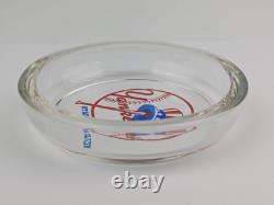 Vtg NY Yankees Stadium Club Glass Ashtray 3.5 Logo RARE MLB New York Baseball