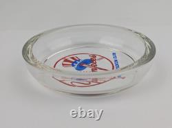 Vtg NY Yankees Stadium Club Glass Ashtray 3.5 Logo RARE MLB New York Baseball