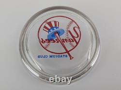 Vtg NY Yankees Stadium Club Glass Ashtray 3.5 Logo RARE MLB New York Baseball
