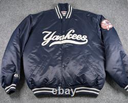 Vtg New York Yankees Stadium Satin Jacket Majestic Mens 2XL Bomber Varsity EUC