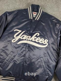 Vtg New York Yankees Stadium Satin Jacket Majestic Mens 2XL Bomber Varsity EUC