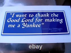 YANKEES STADIUM EXIT 3D street sign DiMaggio Quote Park quote NY Park NEW