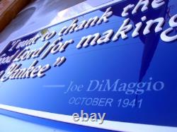 YANKEES STADIUM EXIT 3D street sign DiMaggio Quote Park quote NY Park NEW