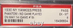YANKEES STADIUM VERY RARE RUTH GEHRIG ORIGINAL 1930 GAME 19 PRESS PASS WithPSA