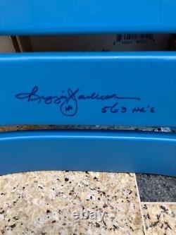 YANKEE STADIUM GAME ISSUED SEAT BACK SIGNED BY REGGIE JACKSON With563 HR'S STEINER