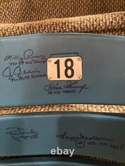 YANKEE STADIUM GAME USED SEAT BACK SIGNED/INSCRIBED BY 10 withJackson Steiner/MLB