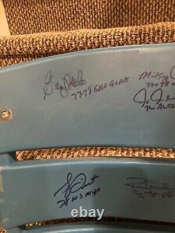 YANKEE STADIUM GAME USED SEAT BACK SIGNED/INSCRIBED BY 10 withJackson Steiner/MLB