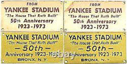 YANKEE STADIUM SEAT 50 ANNIVERSARY NAMEPLATE Jeter Judge Mantle Yankees DiMaggio