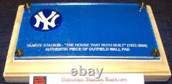 YANKEE STADIUM WALL PAD PLAQUE Ruth Mantle DiMaggio Jeter Gehrig Maris Judge