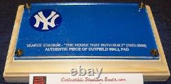 YANKEE STADIUM WALL PAD PLAQUE Ruth Mantle DiMaggio Jeter Gehrig Maris Judge