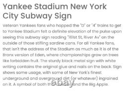 YANKEE STADIUM sign original 161 St River Avenue Subway