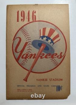 YOGI BERRA Debut Scorecard! 9/22/46 Jersey #38- 1946 Yankees Dblhdr 2nd Game