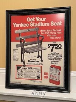 Yankee Stadium 1970's Seat Giveaway Winston Cigarette Ad Sign (Exact Reprint)
