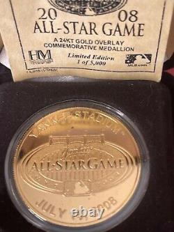 Yankee Stadium 2008 All Star Game 24 Kt Gold Overlay Commemorative Medallion 1 O
