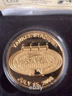 Yankee Stadium 2008 All Star Game 24 Kt Gold Overlay Commemorative Medallion 1 O