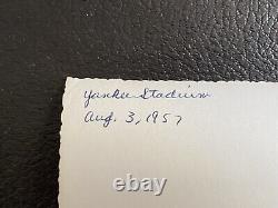 Yankee Stadium August 3 1957 Type 1 Original Photo Vintage Snapshot NYC Rare 50s