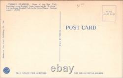 Yankee Stadium Bronx NY crowd scene vintage 1940s baseball postcard