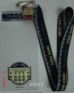 Yankee Stadium Final Game Lanyard Ticket Holder & Pin Jeter Rare