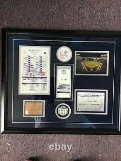 Yankee Stadium Final Game Photo lineup card Stadium dirt and ticket Collage