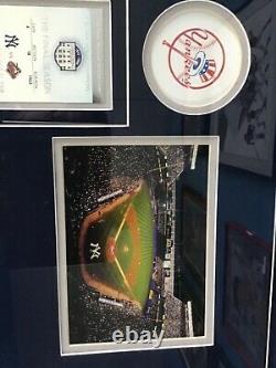 Yankee Stadium Final Game Photo lineup card Stadium dirt and ticket Collage