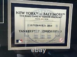 Yankee Stadium Final Game Photo lineup card Stadium dirt and ticket Collage