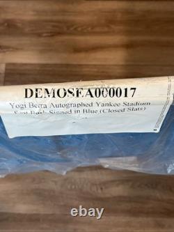 Yankee Stadium Game Issued Seat Back Signed Auto By Yogi Berra Coa