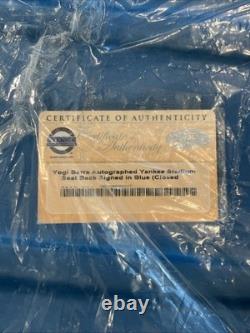 Yankee Stadium Game Issued Seat Back Signed Auto By Yogi Berra Coa