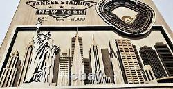 Yankee Stadium Home of the New York Yankees Layered Wooden Ballpark with Cit