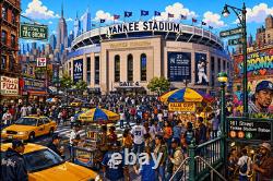 Yankee Stadium New York City Baseball Illustration Print Framed 11x14