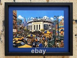 Yankee Stadium New York City Baseball Illustration Print Framed 11x14