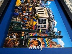 Yankee Stadium New York City Baseball Illustration Print Framed 11x14