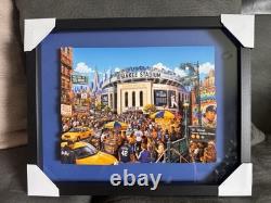 Yankee Stadium New York City Baseball Illustration Print Framed 11x14