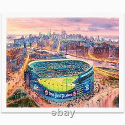 Yankee Stadium New York Print from Watercolor Original Painting Artwork Wall Art