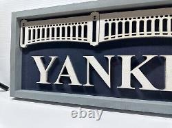 Yankee Stadium Raised Letters Facade Framed All Wooden Sports Room Display WOW