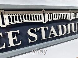 Yankee Stadium Raised Letters Facade Framed All Wooden Sports Room Display WOW