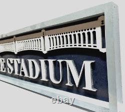 Yankee Stadium Raised Letters Facade Framed All Wooden Sports Room Display WOW
