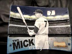 Yankee Stadium Seatback With Mickey Mantle Artwork And Cut Signature Jsa
