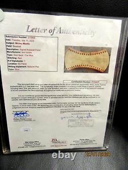 Yankee Stadium Seatback With Mickey Mantle Artwork And Cut Signature Jsa
