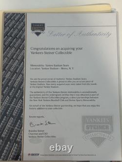 Yankee Stadium Seats old Yankee Stadium 1975-2008 Unrestored with Steiner COA