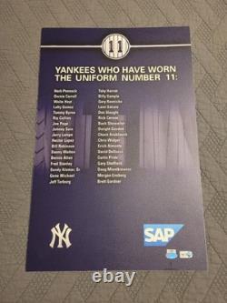 Yankees Brett Gardner #11 Yankee Stadium Suite Player History GAME USED Sign MLB