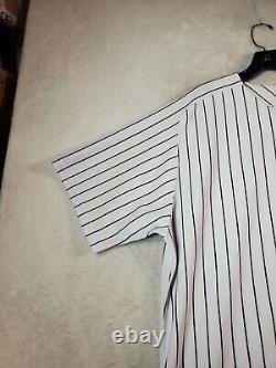 Yankees Jersey Men Size 52 Baseball Majestic Stripe Jeter RARE Old Stadium Patch