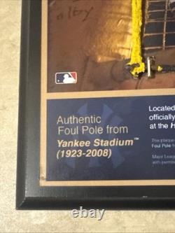 Yankees Stadium 1923-2008 Foul Pole Mesh Plaque / Steiner Certified Read