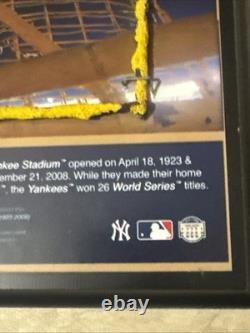 Yankees Stadium 1923-2008 Foul Pole Mesh Plaque / Steiner Certified Read